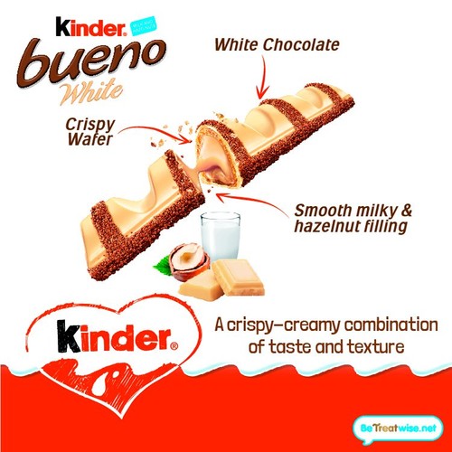 Kinder Bueno White Chocolate & Hazelnut Multipack 5 x 39g thumbnail 4