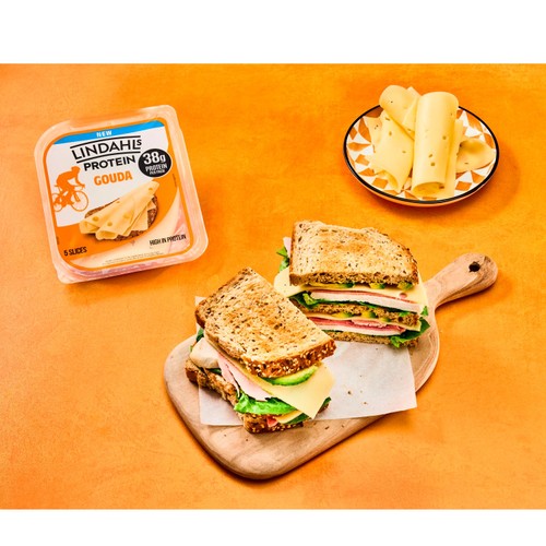 Lindahls Protein Gouda Cheese Slices 125g thumbnail 3