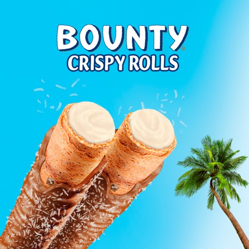 Bounty Milk Chocolate & Coconut Crispy Rolls Multipack 5 x 23.4g Bars thumbnail 2