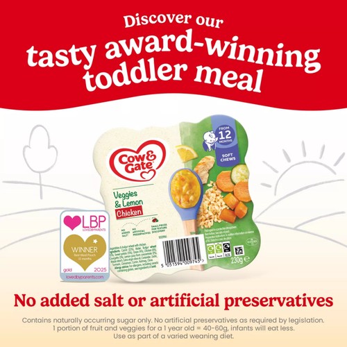 Cow & Gate Spaghetti Bolognese Baby Food Meal 12+ Months 230g thumbnail 5