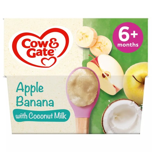 Cow & Gate Apple, Banana with Coconut Milk Baby Food Pot 6+ Months