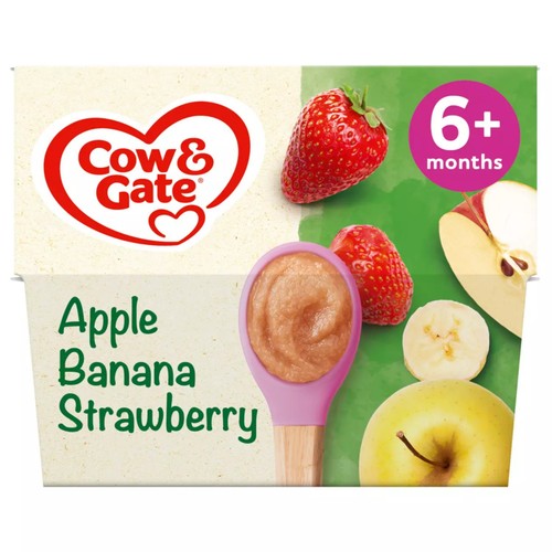 Cow & Gate Apple Strawberry & Banana Baby Food Fruit Pot 6+ Months