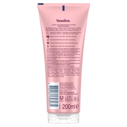Vaseline Serum Burst Lotion Gluta-Hya Dewy Radiance 200ml thumbnail 3