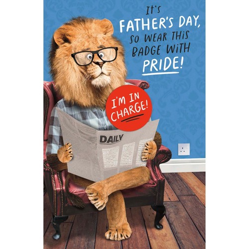 Lion With Badge Father's Day Card