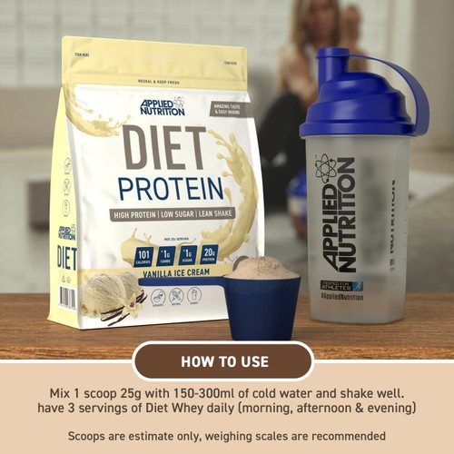 Applied Nutrition Diet Protein Powder Vanilla Ice Cream 450g thumbnail 2