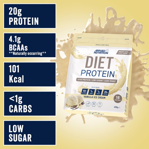 Applied Nutrition Diet Protein Powder Vanilla Ice Cream 450g thumbnail 3