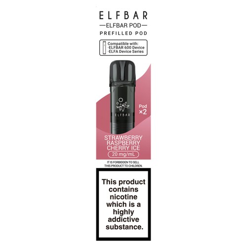Elfbar 600 Pod x2 Strawberry Rasp Cherry Ice