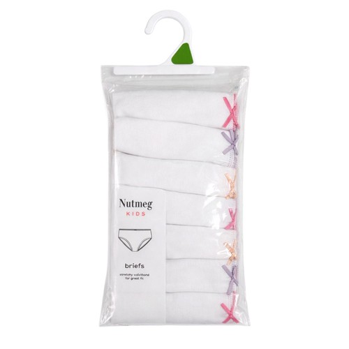Nutmeg Girls White Briefs 8-9 Years 7 Pack