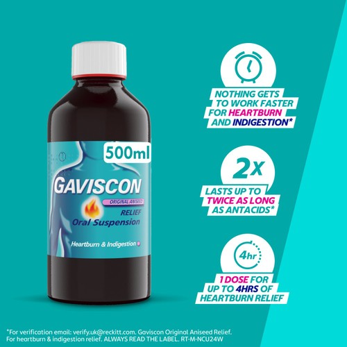 Gaviscon Liquid Original Aniseed 500ml thumbnail 4