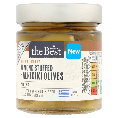 Morrisons The Best Pitted Halkidiki Olives With Almond