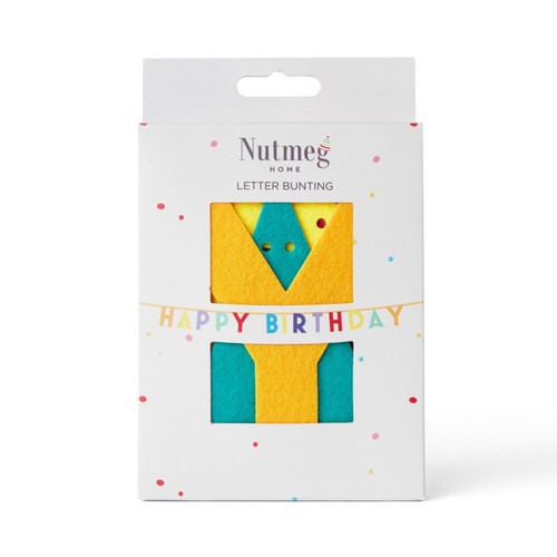 Nutmeg Felt Happy Birthday Banner