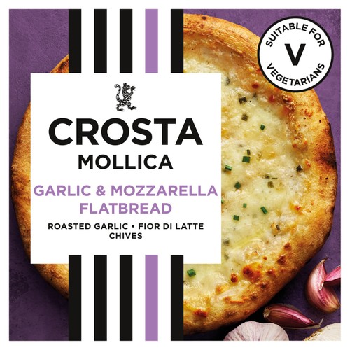 Crosta & Mollica Stonebaked Flatbread - Roast Garlic & Mozzarella 229g