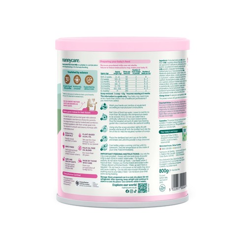 Nanny Care Stage 1 First Infant Milk Goat Milk From Birth 800g thumbnail 3