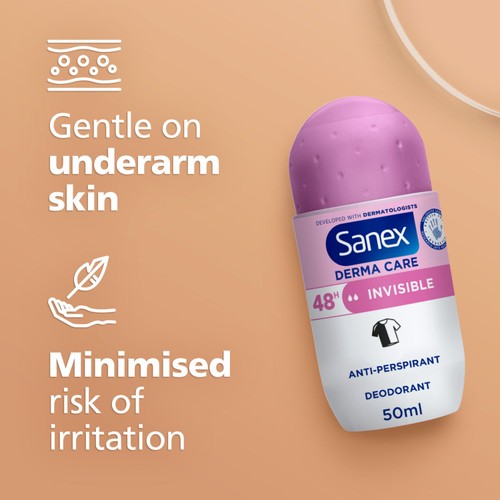 Sanex Derma Care Invisible Dry 48hr Roll On Deodorant 50ml thumbnail 4