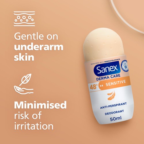 Sanex Derma Care Sensitive 48hr Roll On Deodorant 50ml thumbnail 4