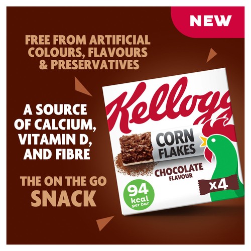 Kellogg's Corn Flakes Chocolate cereal and milk snack bars 4x24g thumbnail 2