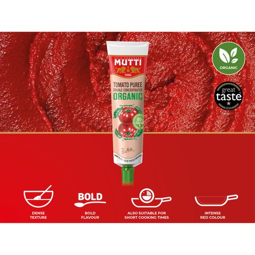 Mutti Organic Double Concentrate Tomato Puree 185g thumbnail 2