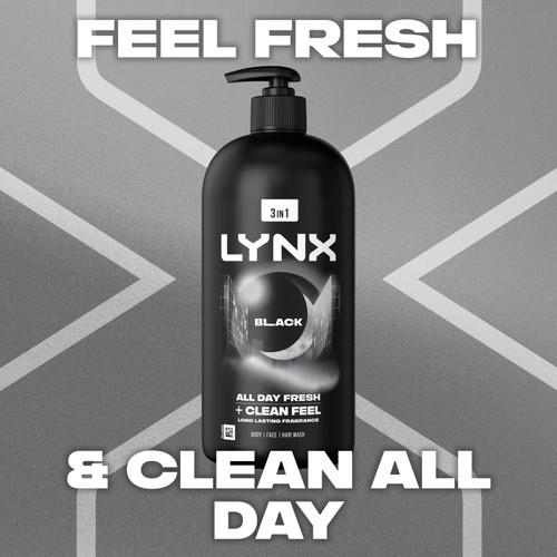 Lynx Pump Shower Gel Black 900ml thumbnail 2