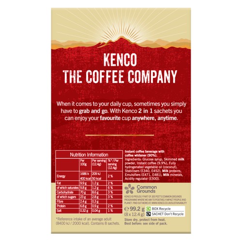 Kenco 2 In 1 Smooth White Coffee 8 Sachets  thumbnail 2