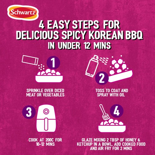 Schwartz Air Fry Spicy Korean Bbq Seasoning 125g thumbnail 3