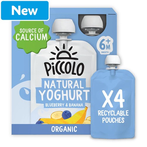 Piccolo Organic Natural Blueberry & Banana Yoghurt Multipack