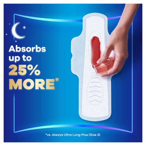 Always Infinity Pads Night (Size 3) Sanitary Towels With Wings 18 Pads thumbnail 2