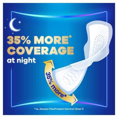 Always Infinity Pads Night (Size 3) Sanitary Towels With Wings 18 Pads thumbnail 3