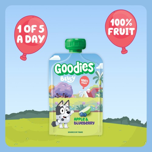 Goodies Bluey Apple & Blueberry Fruit Pouch Multipack 4x100g thumbnail 2