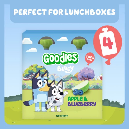 Goodies Bluey Apple & Blueberry Fruit Pouch Multipack 4x100g thumbnail 4
