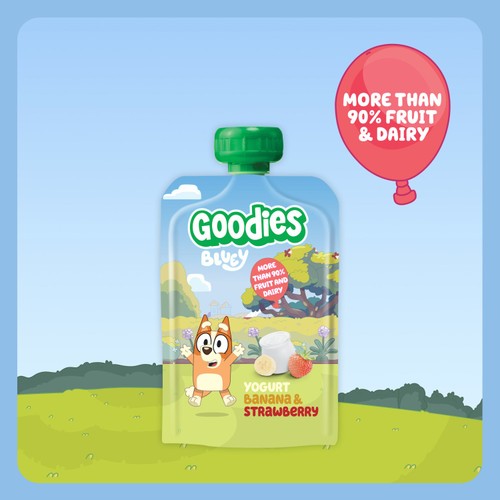 Goodies Bluey Banana & Strawberry Yoghurt Pouch Multipack 4x100g thumbnail 2