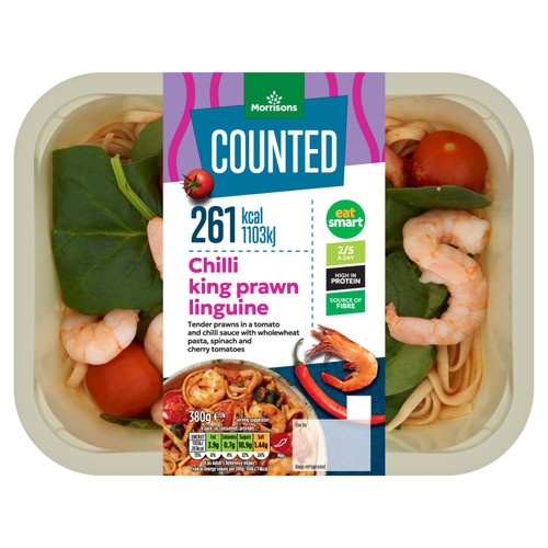 Morrisons Calorie Counted King Prawn Linguine 380g