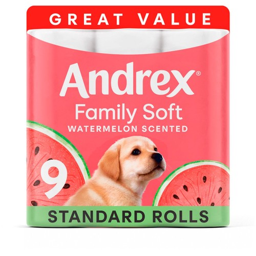 Andrex Family Soft Watermelon Toilet Tissue 9 Rolls thumbnail 2