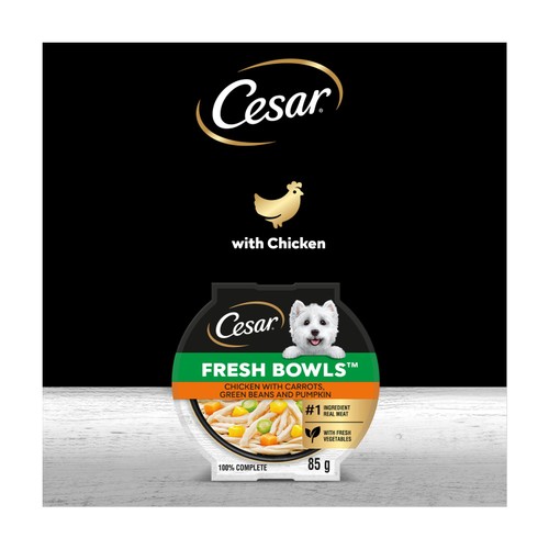CESAR Fresh Bowl Adult Wet Dog Food with Chicken & Vegetables in Gravy 85g thumbnail 4