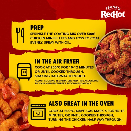 Frank's RedHot Crunch Cayenne Chilli Coating Seasoning Mix 70g thumbnail 2