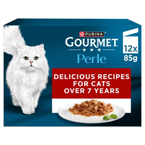 GOURMET Perle Senior 7+ Mini Fillets in Gravy Wet Cat Food 12x85g