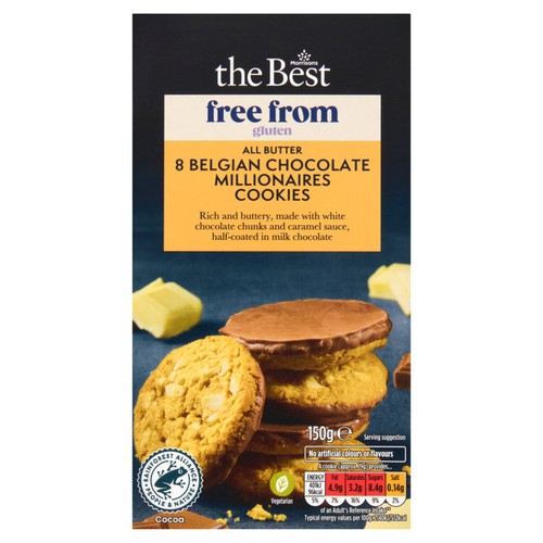Morrisons The Best Free From Gluten 8 Chocolate Millionaires Cookies 150g