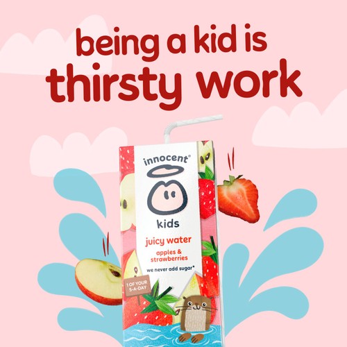 Innocent Kids Juicy Water Apples & Strawberries 3x200ml thumbnail 4