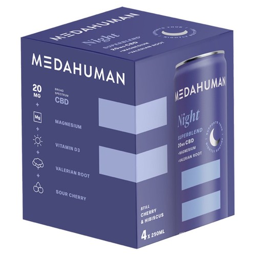 Medahuman Night CBD Cherry + Hibiscus Still 4 x 250ml thumbnail 2