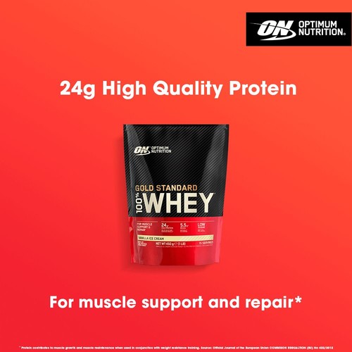 Optimum Nutrition Whey Protein Powder, Vanilla Ice Cream Flavour 450g thumbnail 4