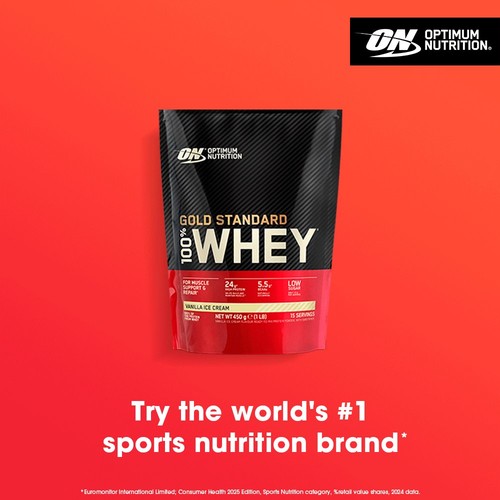 Optimum Nutrition Whey Protein Powder, Vanilla Ice Cream Flavour 450g thumbnail 5