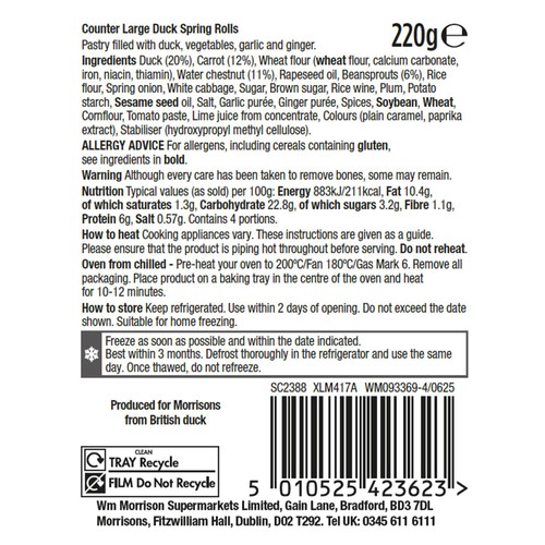 Morrisons Deli Express Large Katsu Chicken Spring Rolls 220g thumbnail 2