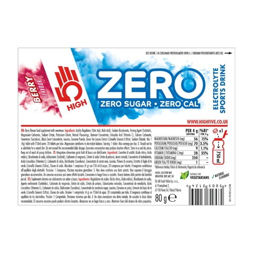 High5 Zero Electrolyte Sports Drink Berry 20 Tablets thumbnail 2