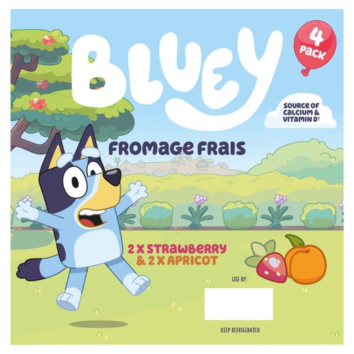 Bluey Fromage Frais Strawberry & Apricot 4x85g