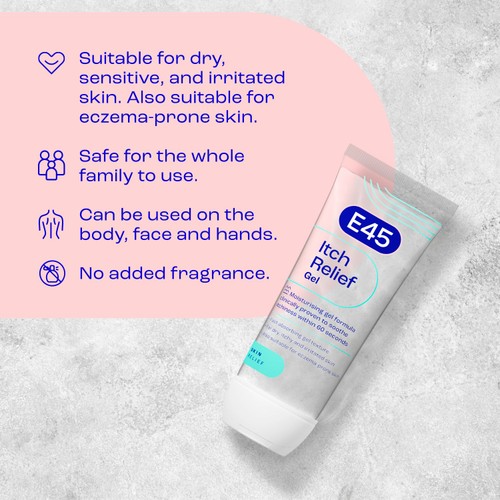 E45 Itch Relief Gel For Dry, Itchy And Irritated Skin 100ml thumbnail 2