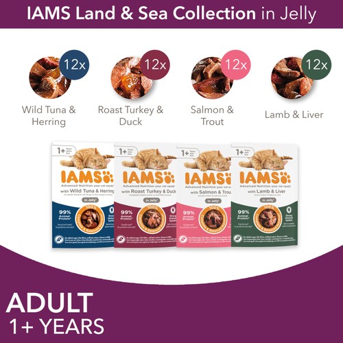 Iams Land & Sea Collection in Jelly 1+ Years 48 x 85g (4.08kg) thumbnail 3