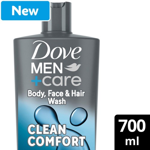Dove Men+Care 700ml Hydrating Clean Comfort 3 in 1 Hair, Face & Body Wash