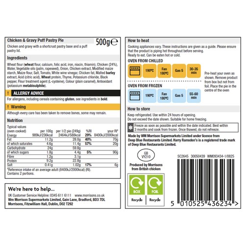 Harry Ramsden's Puff Pastry Chicken & Gravy Pie 500g thumbnail 2