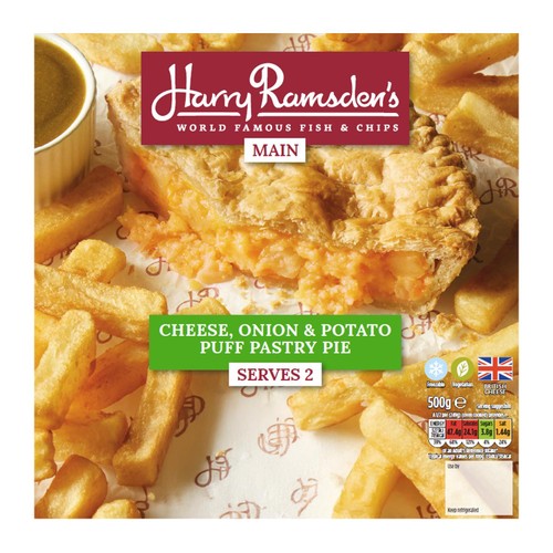 Harry Ramsden's Cheese,Onion & Potato Puff Pastry Pie 500g