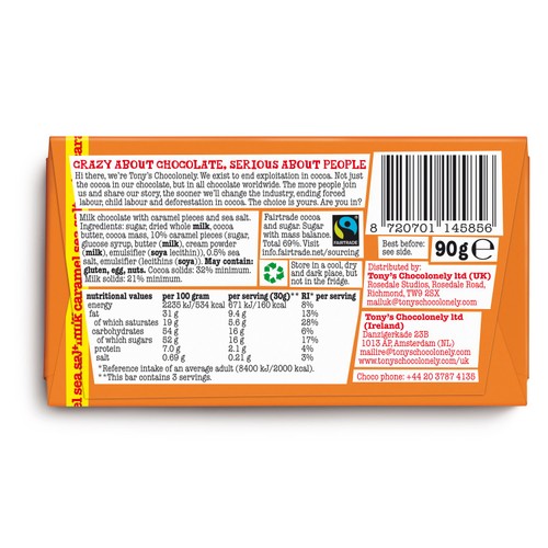 Tony's Chocolonely Milk Caramel Sea Salt  thumbnail 2
