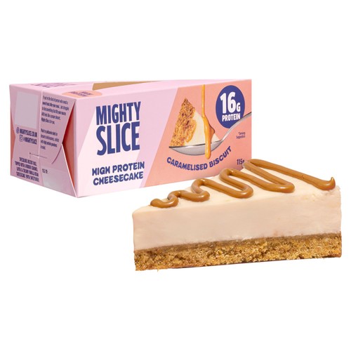 Mighty Slice Caramelised Biscuit High Protein Cheesecake 115g thumbnail 2